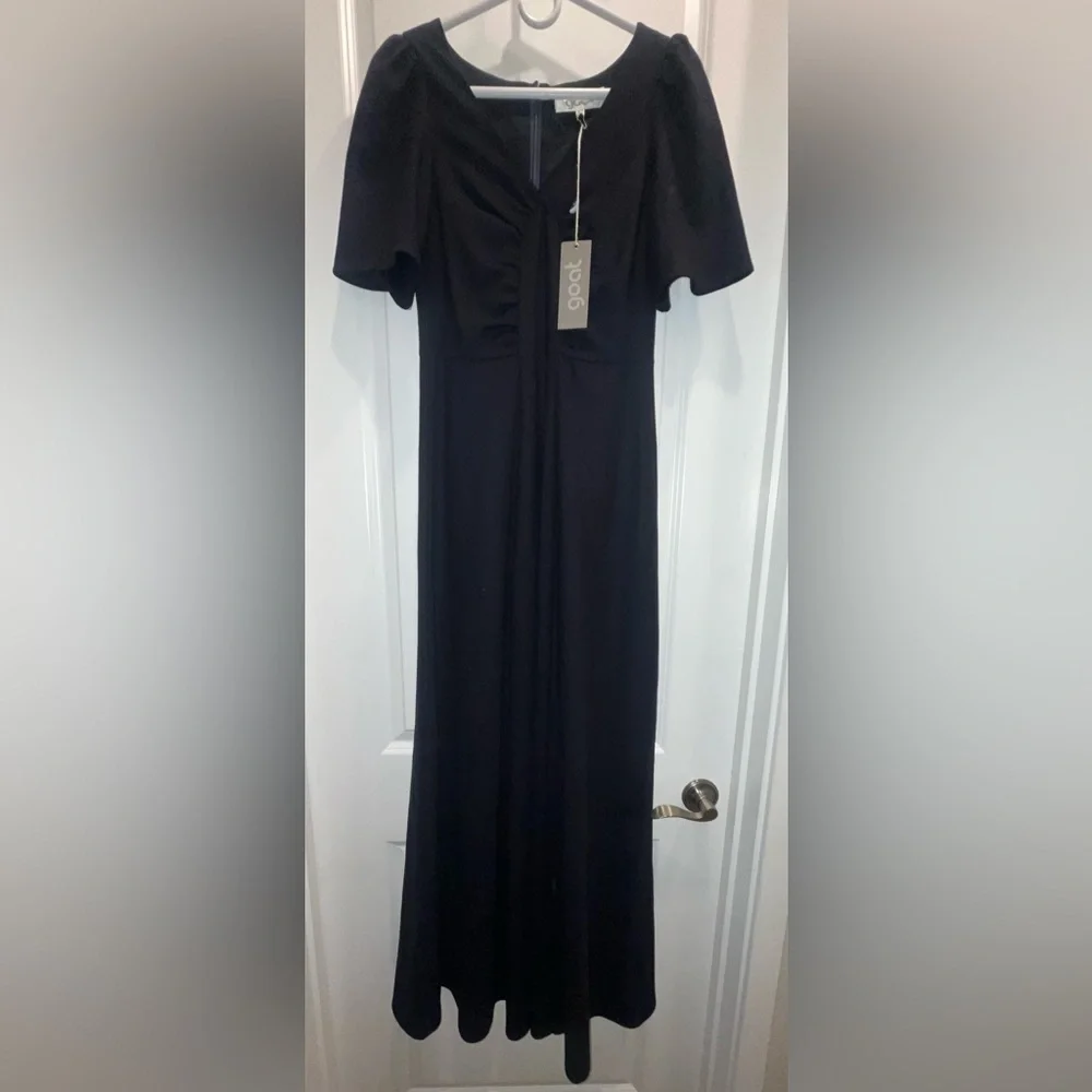 NWT GOAT Rosa full length 100% wool navy dress - Picture 1 of 3